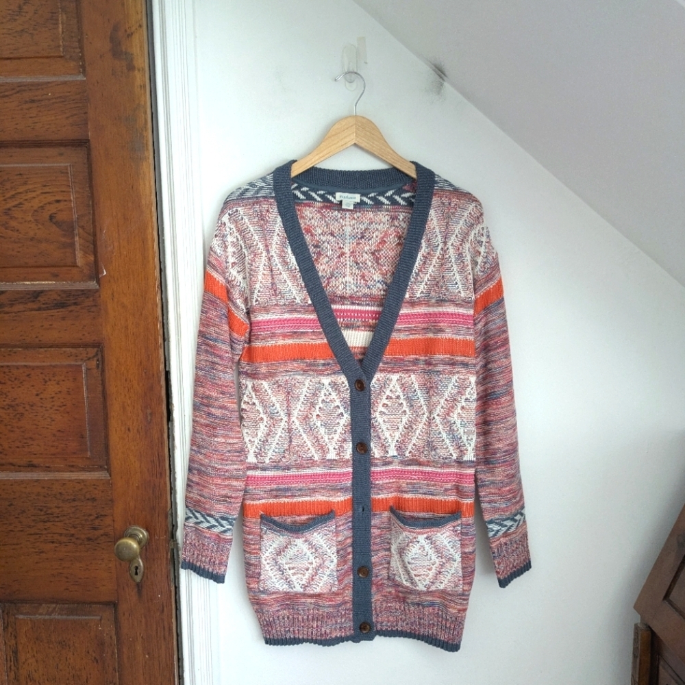 SUNDANCE Cotton Blend Boho Southwestern Longline Cardigan Size XS